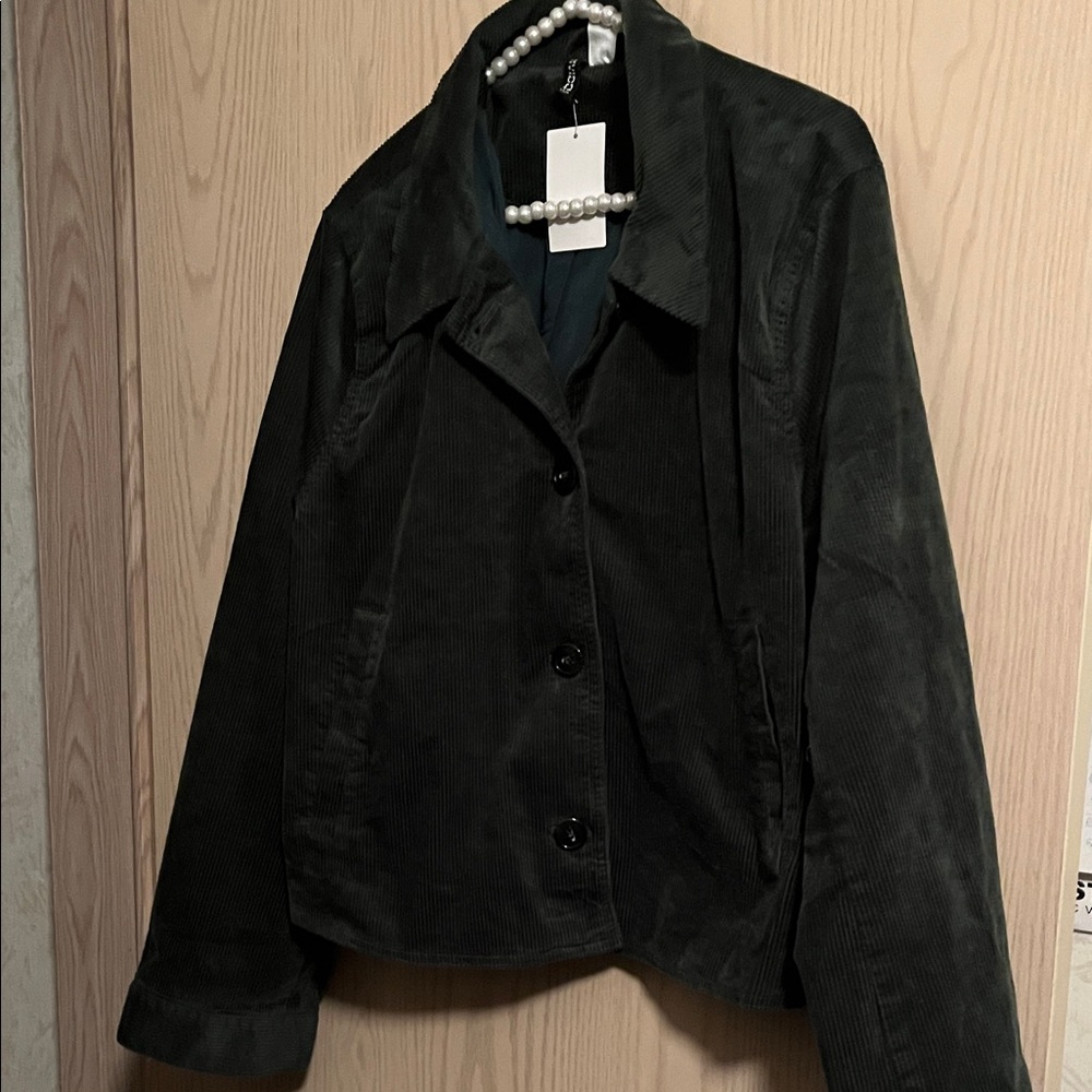 H&M Dark Green TV Corduroy Blazer
